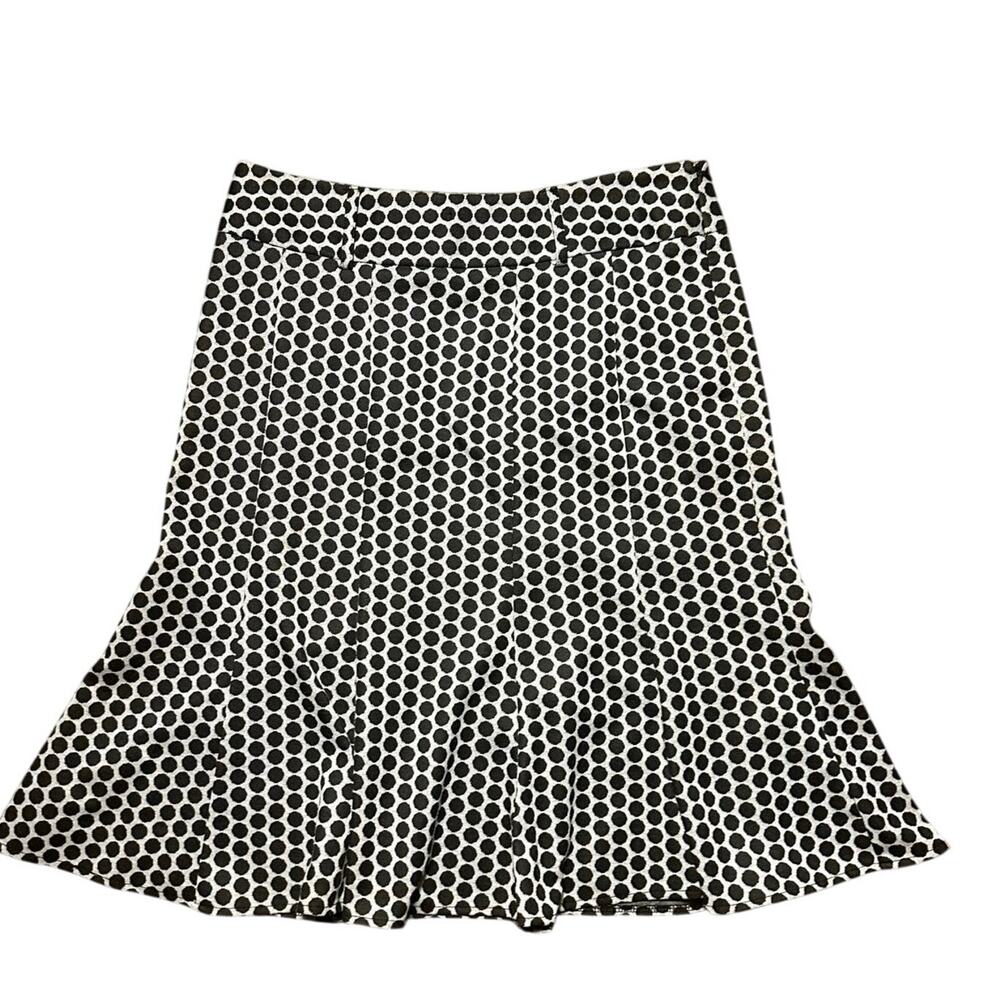 Vintage Susan Bristol Polka Dot White Fit Flair 12 Whimsy Mod Preppy Skirt